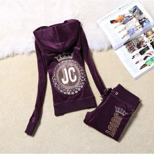 2021 Spring Fall Casual Hooded Sweater Velet Tracksuits Long Sleeve Jumpers & Elastic Waist Pants Female 2 Pieces Set S-XL