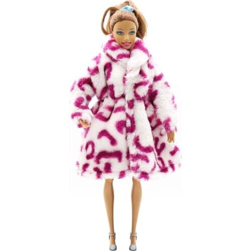 1 Set Fashion Winter Casual Wear Handmade Fur Coat For 1/6 Doll Accessories Clothes for Barbie Doll Dress Kids Toy