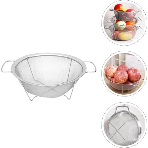 1pc Stainless Steel Drain Basket Home Kitchen Use Food Drain Storage Container