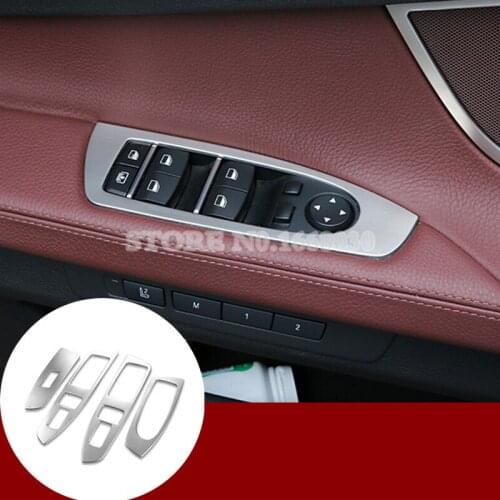 Interior Door Window Switch Button Cover Trim For BMW 7 Series F01 F02 2009 -2015 4pcs Car accesories interior Car decoration
