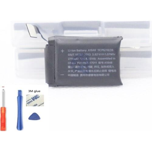 38mm A1848 G3 279mAh Battery for Apple watch Series 3 Gen G S3 GPS Batterie With Repair Tools