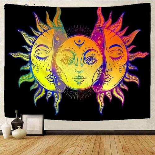 Bohemia Sun Moon Mandala Tapestry Wall Hanging Celestial Wall Poster Hippie Wall Carpets Dorm Decor Wall Tapestr