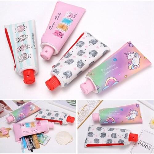 Korean Creative Animals Pencil Bag Large Capacity Multi-function Stationery Bag Cute Toothpaste Modeling Girl Pencil Bag