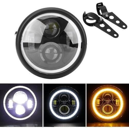 6.5 inch Round Motorcycle cafe racer headlight Round Head Lamp Moto LED For sportster bobber chopper motorcycle street glide