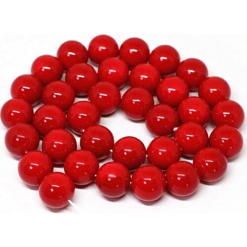 High-quality 4-14mm Round Glass synthetic coral loose beads Diy jewelry making Necklace bracelet clothing accessories 15inch T7