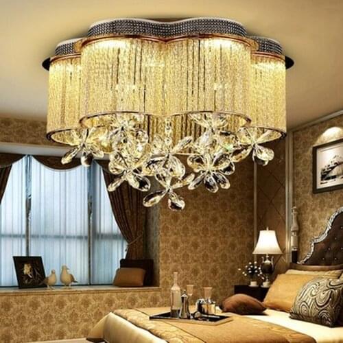 Lustres modern chandelier light gold crystal lamp Dia50cm Dia65cm flush LED living room bedroom chandeliers
