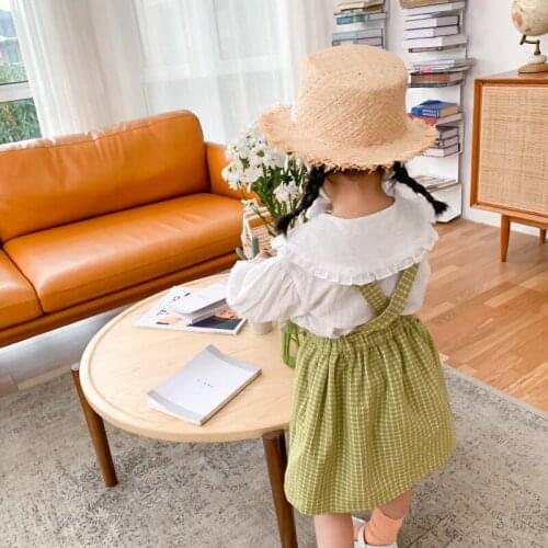 Toddler Children Baby Girls Cotton Dress Sleeveless Overall Dresses Plaid Strap Dresses Kids Autumn Spring Clothes 2020 New