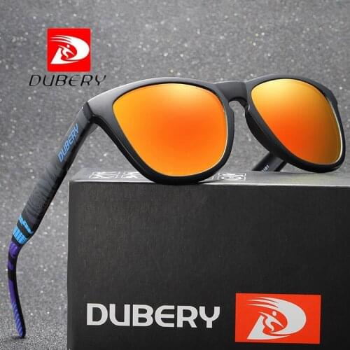 DUBERY Vintage Polarized Sunglasses Mens Sun Glasses For Men UV400 Shades Driving Black Square Oculos Male 8 Colors Model 181