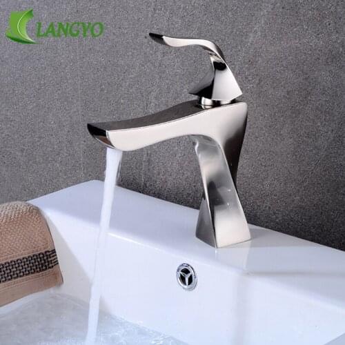 LANGYO 2019 New products Bathroom brass basin faucet Personality black basin mixer Cold and hot water Washbasin faucet tap