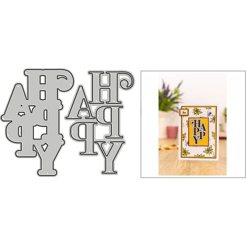 New Happy Stencil Word Craft Embossing Mold 2021 Metal Cutting Dies for DIY Decorative Scrapbooking Album Card Making No Stamps