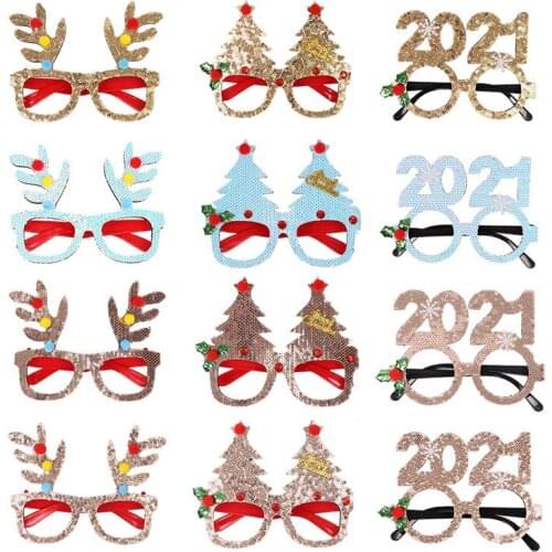 2022 New Year Gifts 1pc Christmas Glasses for Children Merry Christmas Tree Decoration Xmas DIY Navidad Home Decor Ornaments