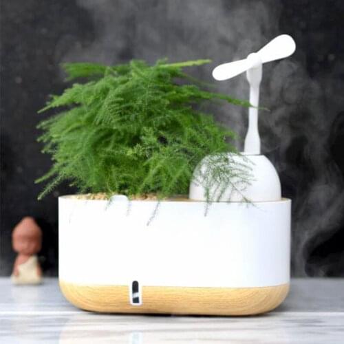 New Small Humidifier Ultrasonic Diffuser Self Watering Plant Pots Planter Automatic Flower Pots Home Office Decorative Fogger