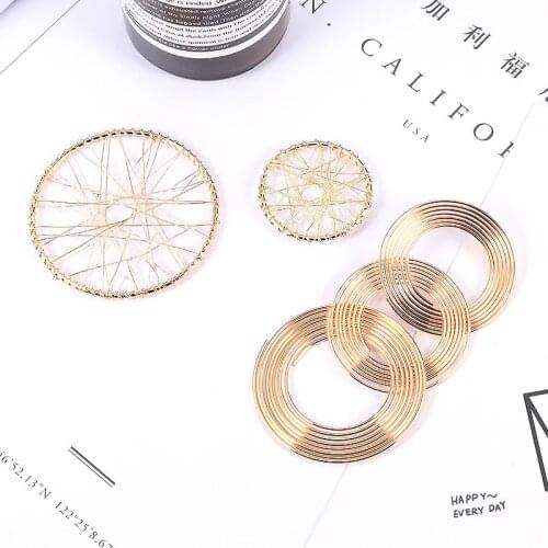 New style 20pcs/lot geometry rounds Circles shape copper floating locket charms diy jewelry earring pendant accessory