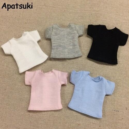 Pure Color Doll T-shirt for Blythe Doll Clothes Base Shirt Top Clothes For Azone Momoko Doll Clothes 1/6 Doll Accessories