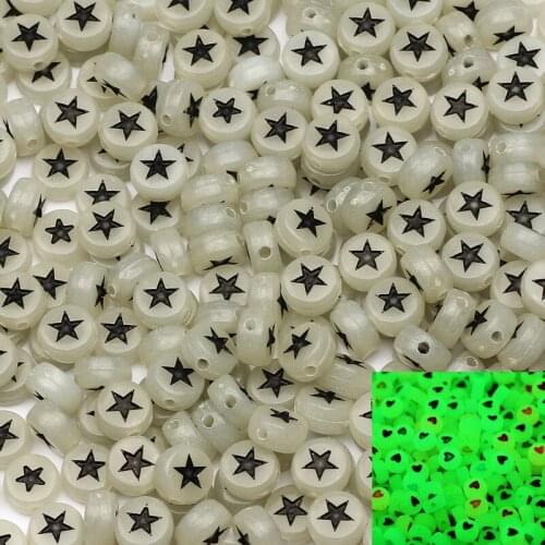 Wholesale 4*7mm Star Acrylic Luminous Beads Round Flat Loose Spacer Beads For Diy Jewelry Making Handmade Bracelet Supplies