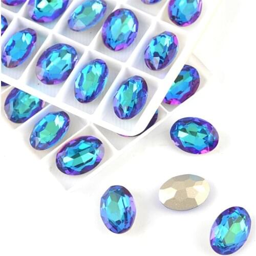 13x18mm Oval fancy stone for DIY jewelry making glass crystals element charms fabric Point back beads high quality cristal