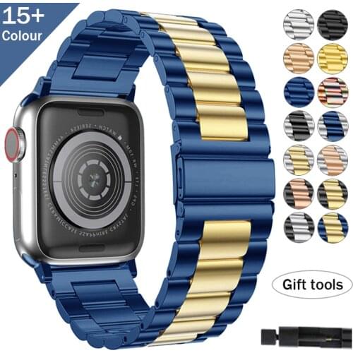 Stainless Steel Band for Apple Watch Strap 6 SE 5 4 3 40mm 44mm Metal 38mm 42mm Replacement Bracelet Wristband for IWatch 6 5 3