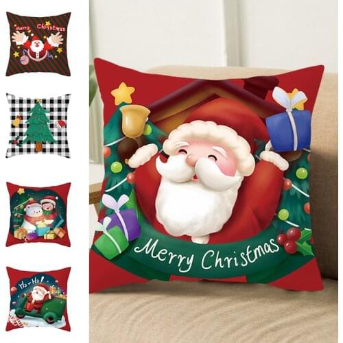 Merry Christmas Pillowcase Decoration Santa Claus Snowman Cushion Cover Xmas Tree Pillow Case for Home Noel Navidad 2021