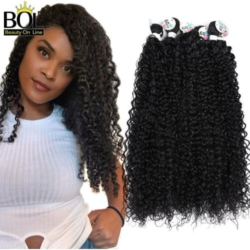 BOL Synthetic Hair Weave Jerry Curly Hair Bundles 6pcs/Lot Ombre Synthetic Hair Extensions For Black Women
