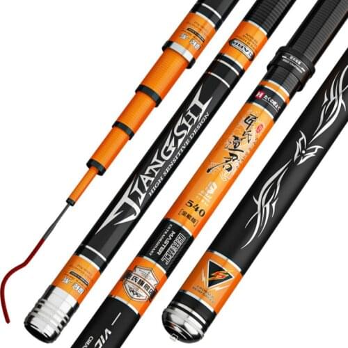 Carbon Fiber Hand Pole Telescopic Wedkarstwo Rod Peche Super Light Hard 3.6M-7.2M Taiwan Angeln Stick Spinning Rod Vara De Pesca