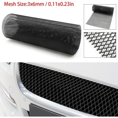 Universal 40" x 13" Car Vehicle Black Tone Aluminum Alloy Rhombic Grille Mesh Sheet Universal Fit for Any Bumper Body Kit Fender