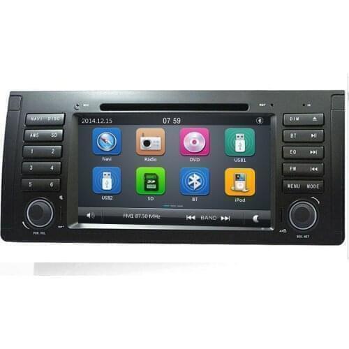 In Stock Nice UI 2 din Car DVD player for bmw e53 E39 X5 With GPS BT Radio USB SD Steering wheel control Canbus Free GPS map
