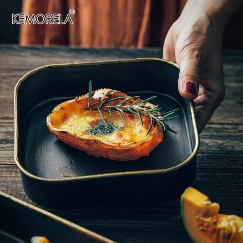 Vintage Originality Contracted Square Dish Bread Iron Country Wind Garden Party