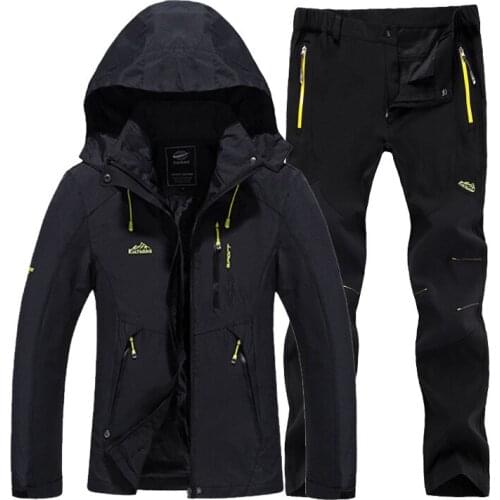 Outdoor jacket female spring and autumn single-layer thin jacket pants suit mountaineering jacket