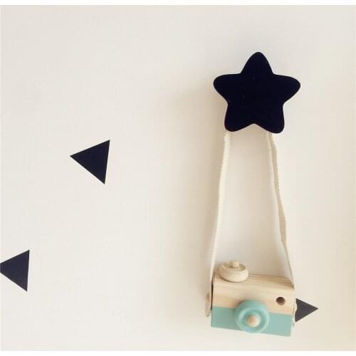 1Pc Nordic Star Wooden Clothes Hooks For Kids Room Wall Decorative Baby Eco-friendly Coat Hooks Key Clothes Store Ornament
