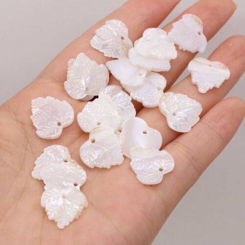 10Pcs Natural Freshwater White Shell Pendant Leaf-Shaped Loose Beads For Jewelry Making DIY Necklace Earrings Accessory