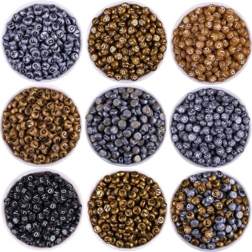 New Arrival 100pcs Acrylic Mixed Letter Beads Circle Round Individual Letter Alphabet Beads For DIY Bracelet Jewelry Making