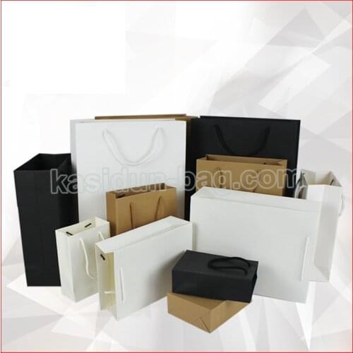 100PCS/lot) wholesale custom black white kraft paper bag