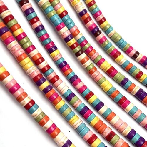 120pcs New 2020 Natural Turquois Beads Clasp Shape Mixed Colors Loose Beads 6 8 10 mm for Making DIY Necklace Jewelry