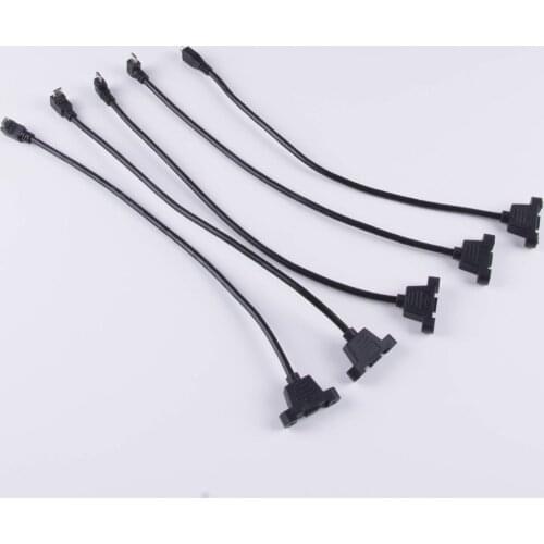 Micro-USB 5pin Micro USB Angled USB 2.0 Male Connector to Micro USB2.0 Female Extension Cable 30/50cm W/ screws Panel Mount Hole