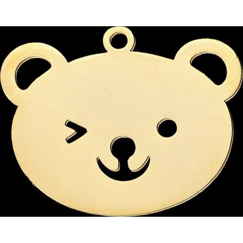 5pcs/lot 100% Stainless Steel Lovely Bear DIY Earring Pendant Charm Wholesale Top Quality Pendants Finding Supplies