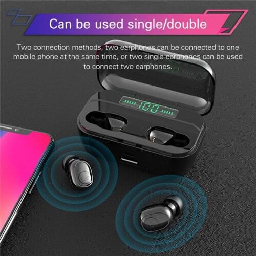 TWS G6S Wireless Bluetooth Earphone Waterproof Earbuds Sports Headset with 3500mAh Charging Box Support Wireless Charging
