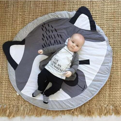 Baby Toys Blanket Cartoon Animal Pure Cotton Children Crawl Pad Fox Game Pad Circle Carpet Children Room Ornament
