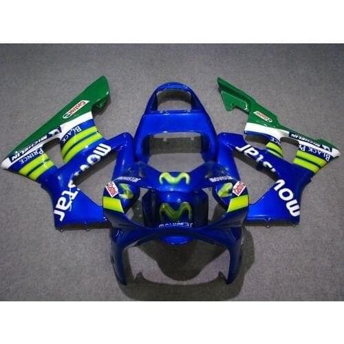 Motorbike ABS Plastic Injection Full Fairing Kit For h CBR900RR 929 Year 00 01 2000 2001 CBR900 Movistar blue Cowls