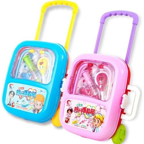 Childrens Simulation Play House Doctor Toy Set Girls Baby Injection Stethoscope Trolley Suitcase Suitcase Medicine Box Toys