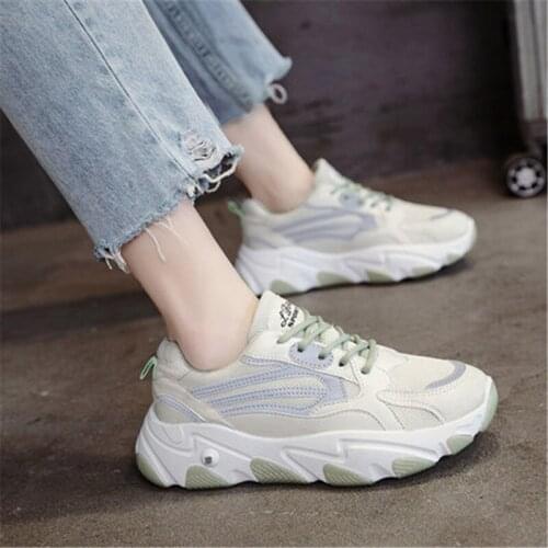 Women White Shoes Casual Fashion Shoes Platform Sport Shoes Lace-up Sneakers Womens Vulcanize Shoes Zapato Mujer