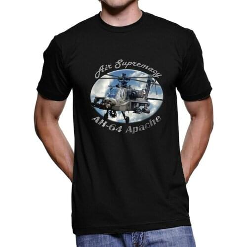 AH-64 Air Supremacy Men`s T-Shirt Short Casual O-Neck Harajuku Shirt 2021 New Style