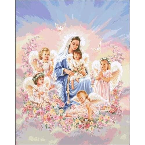 Cute Girl Angel Gift of love Large format Clear Picture Top Quality Cross Stitch Kits 14CT Unprinted Embroidered Handmade Art