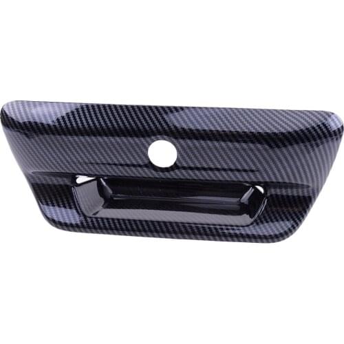 Car Rear Trunk Tailgate Door Handle Cover Trim Carbon Fiber Style ABS Plastic Fit for Dodge Ram 1500 2019 2020 2021 Accessories