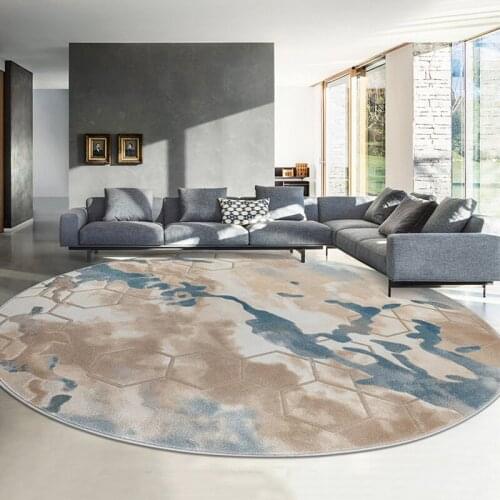 Nordic Modern Art Round Carpets For Living Room Home Bedroom Round Rug Thick Computer Mat Floor Carpet Chair Polypropylene