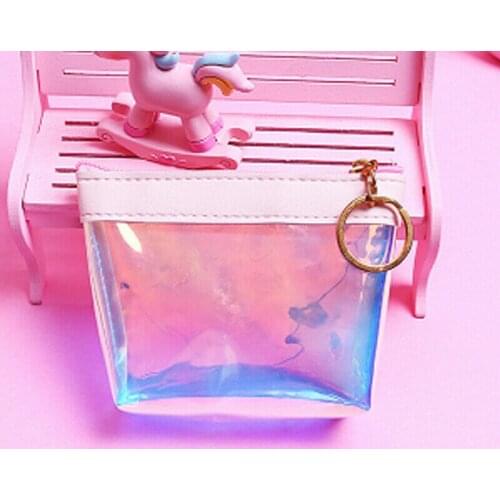 2019 New Hot Style Fashion Ladies Girls Portable Lovely Jelly Zip Coin Purses Women Laser Small Card Wallet Bag