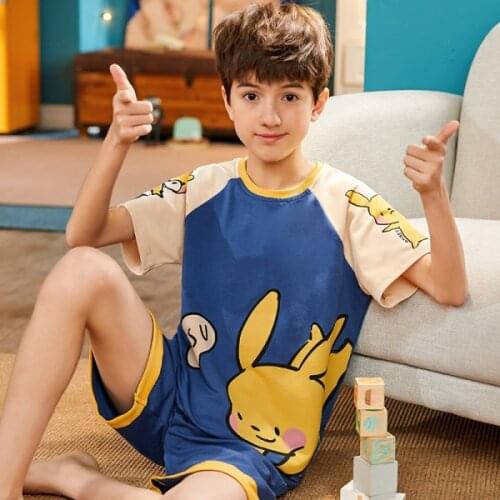 Pokemon New Kids Boys Girls Clothes Baby CartoonPajamas Summer Short Sleeved Pajamas Set Kids Childrens Sleepwear