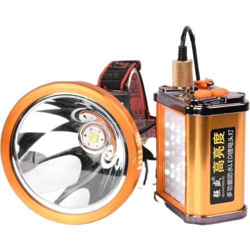 P100 quad-core led headlight glare lithium rechargeable long-range fishing waterproof bright xenon lamp searchlight