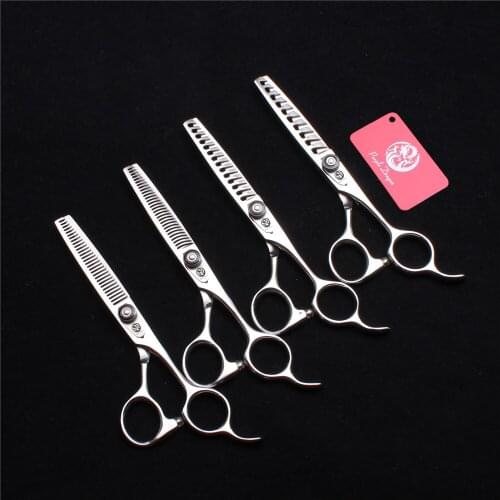 6" 17cm Purple Dragon 440C Trimmer Screw Thinning Scissors Hairdressing Scissors Haircut Shears Professional Hair Scissors Z2002