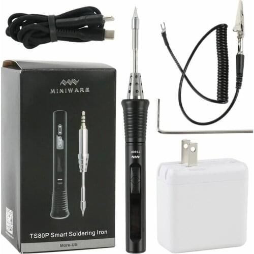 TS80P More 30W Soldering Iron Station OLED USB Type-C Programable Solder Iron Built-in STM32 Chip PD2.0/QC3.0 Standard Input - U