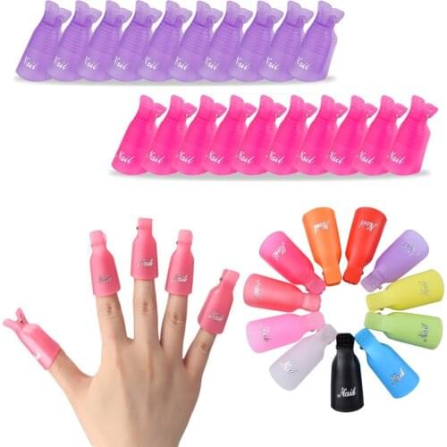 Plastic Nail Polish Remover Clip Nail Art Soak Off Cap Nail UV Gel Lak Remover Wraps Degreaser Cleaner Clips Nails Clean Tools